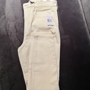 Nicole Miller High Rise Ankle Skinny SOHO Jeans Winter White Size 12 NWT